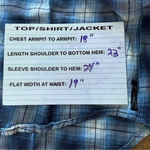 Seven7 Flannel Women XS Blue White Plaid Soft Roll Tab Sleeve Grunge 90s Vibes - Picture 9 of 11